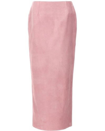 Marni Side Slit Maxi Skirt - Pink