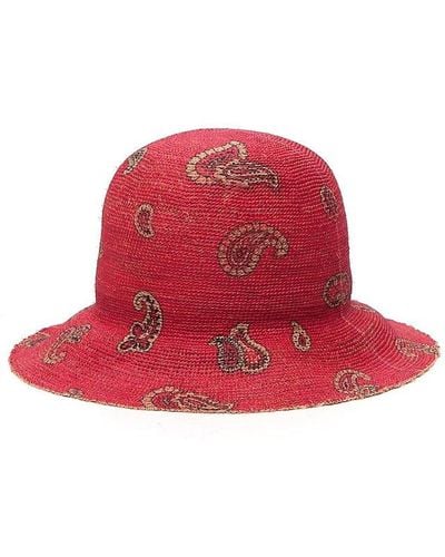 Etro Paisley Printed Woven Sun Hat - Red