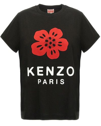 KENZO Logo Printed Crewneck T-shirt - Black