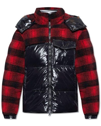 Save The Duck Checked Puffer Jacket - Red