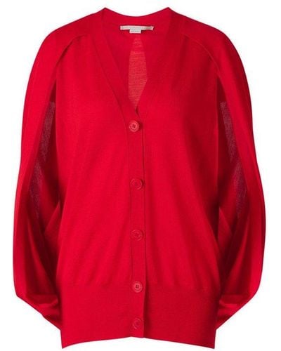 Stella McCartney V-neck Knitted Cardigan - Red