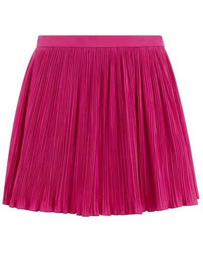 RED Valentino Red Pleated Elastic Waist Shorts - Pink
