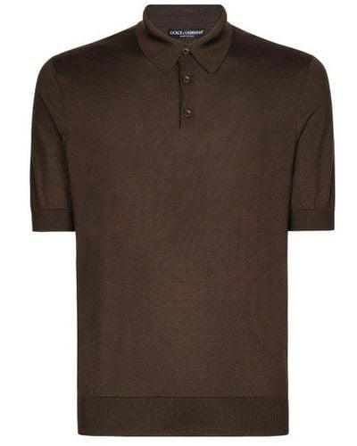 Dolce & Gabbana Short-sleeved Polo Shirt - Brown