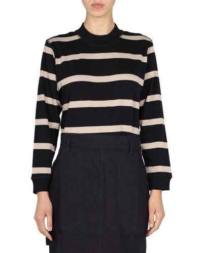 Margaret Howell Striped Long-sleeved Sweater - Black