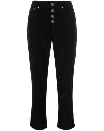 Dondup Mid-rise Tapered-leg Cropped Jeans - Black