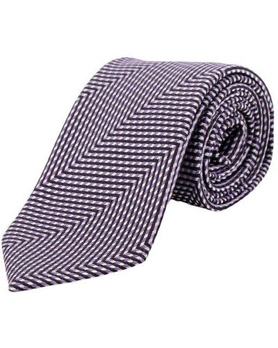 Tom Ford Geometric-printed Pointed Tip Tie - Purple