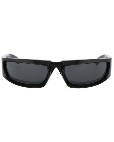 Prada Pr 29ys Rectangular-frame Nylon Sunglasses - Metallic