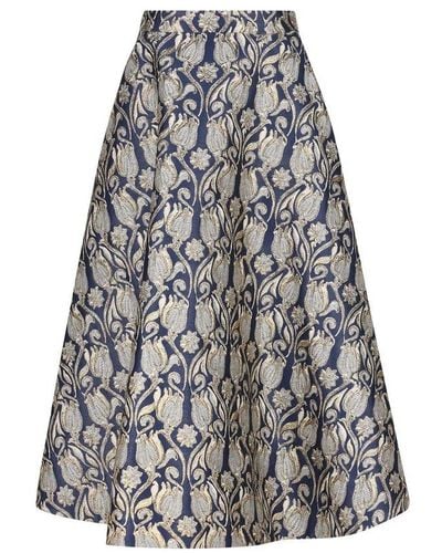 Valentino All-over Floral Patterned Skirt - White