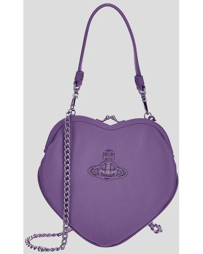 Vivienne Westwood Orb Logo Plaque Heart-shape Clutch Bag - Purple