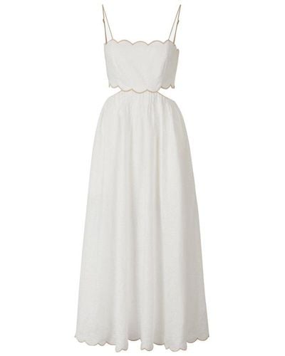 Zimmermann Devi Scallop Midi Dress - White
