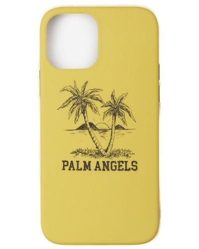 Palm Angels Palm Trees Printed Iphone 12 Pro Case - Yellow