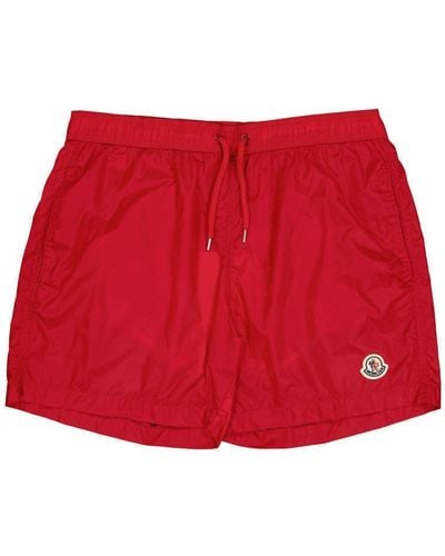 Moncler Sea Logo Patch Swim Shorts - Red