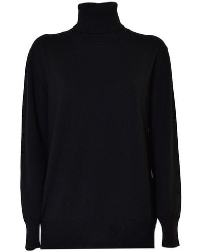 Jil Sander High-neck Rib-knit Sweater - Black