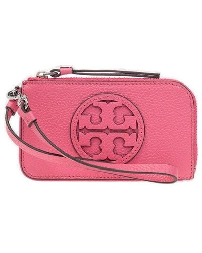 Tory Burch Card Holder With Strap - Pink