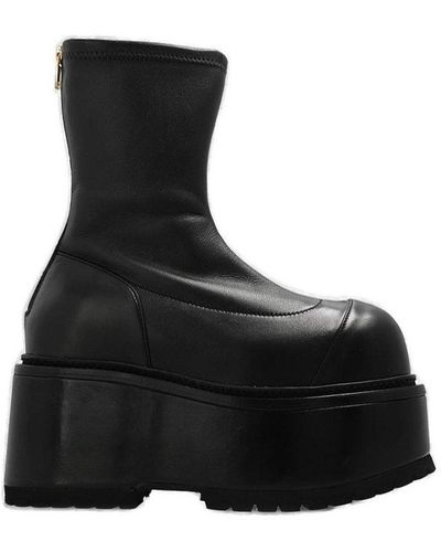 Balmain Platform Ankle Boots - Black