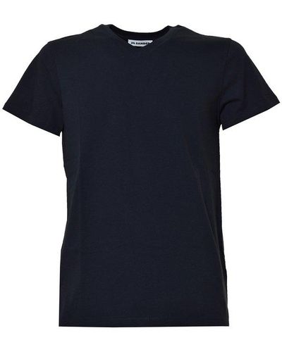Jil Sander V-neck Straight Hem T-shirt - Blue