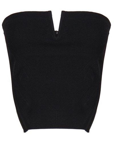 Dion Lee Angled Ribbed Strapless Bustier Corset - Black