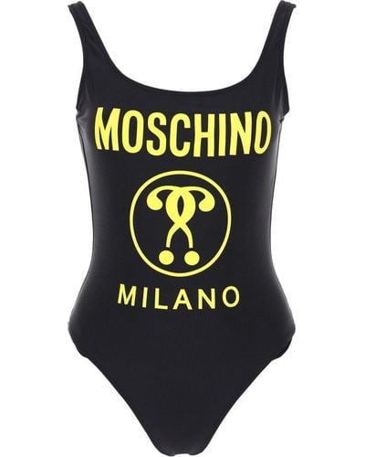 Moschino Logo Printed One-piece Swimsuit - Black
