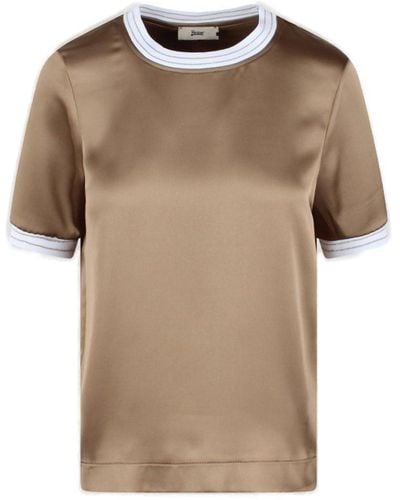 Herno Crewneck Short-sleeved T-shirt - Natural