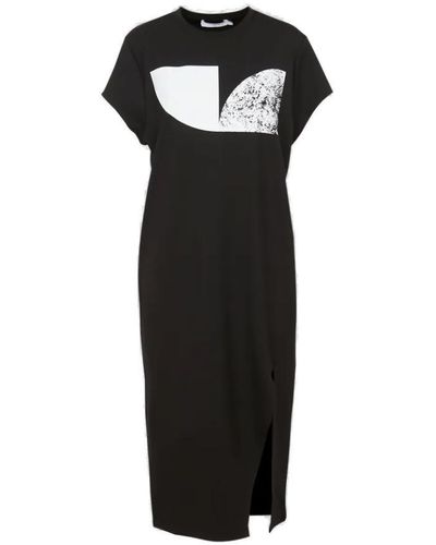 IRO Adrya Graphic-printed Crewneck Midi Dress - Black