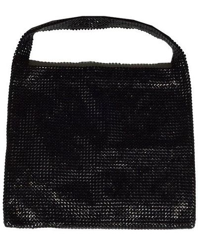 Rabanne Pixel Mesh Embellished Tote Bag - Black