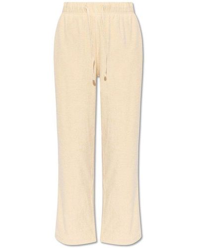 Burberry Straight-leg Towelling Finish Trousers - Natural