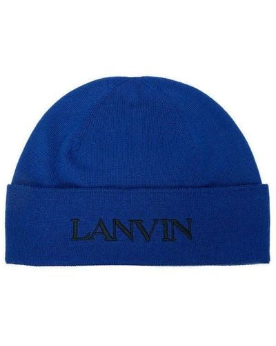 Lanvin Beanie With Logo - Blue