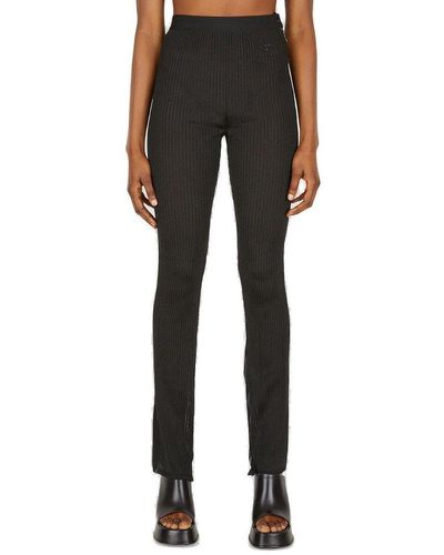 Courreges High Waist Sheer Logo Patch Trousers - Black