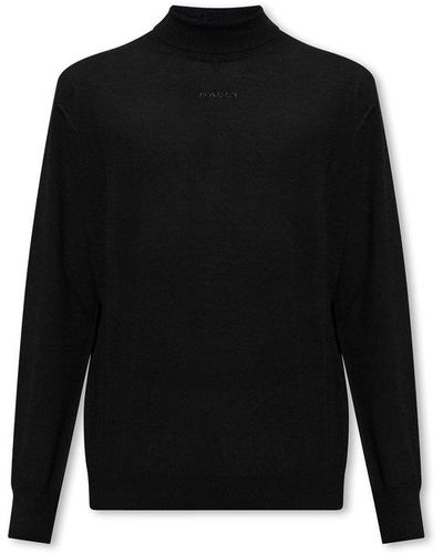 Bally Turtleneck Sweater With Logo - Black