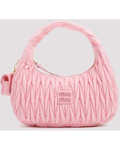 Miu Miu Logo Plaque Zipped Tote Bag - Pink
