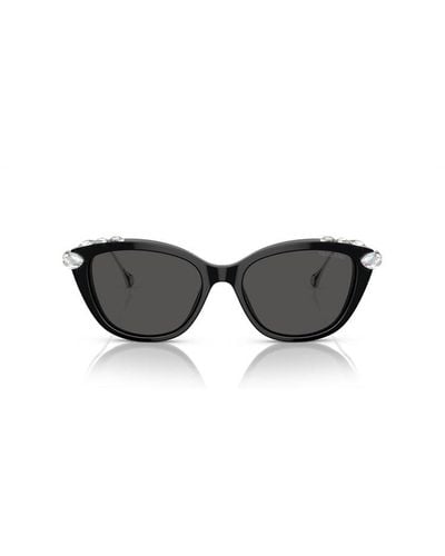 Swarovski Embellished Cat-eye Frame Sunglasses - Grey