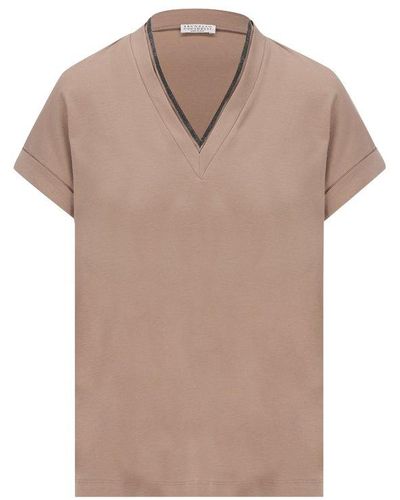 Brunello Cucinelli T-shirt And Polo - Brown