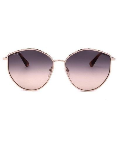 Ferragamo Oval Frame Sunglasses - Black