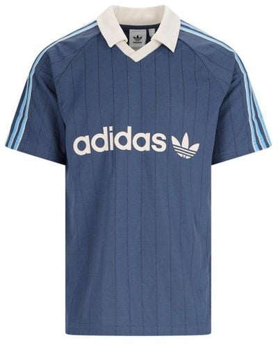 adidas Originals '3-stripes' Sports Polo Shirt - Blue