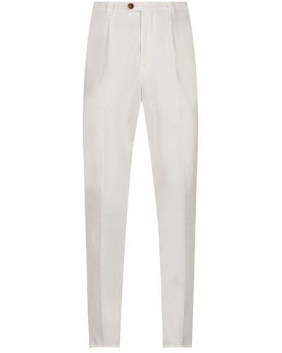 Brunello Cucinelli Low-waisted Slim-fit Pants - White