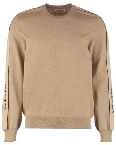 Alexander McQueen Crew-neck Wool Sweater - Natural