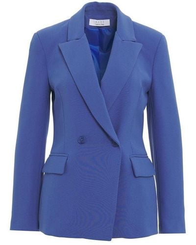 Kaos Double Breasted Tailored Blazer - Blue