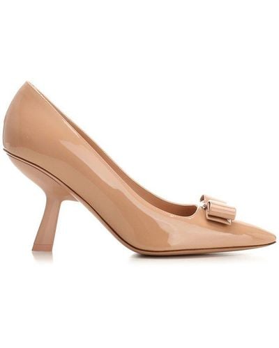 Ferragamo Vara Bow-detailed Slip-on Court Shoes - Brown