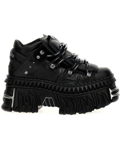 Vetements X New Rock 'platform' Sneakers - Black