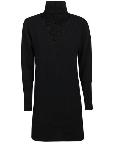 FEDERICA TOSI Roll-neck Long-sleeved Knitted Sweater - Black