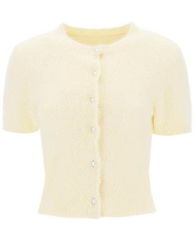 Maison Margiela Button-up Knitted Top - Natural