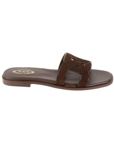 Tod's Cut Out Detailed Sandals - Brown