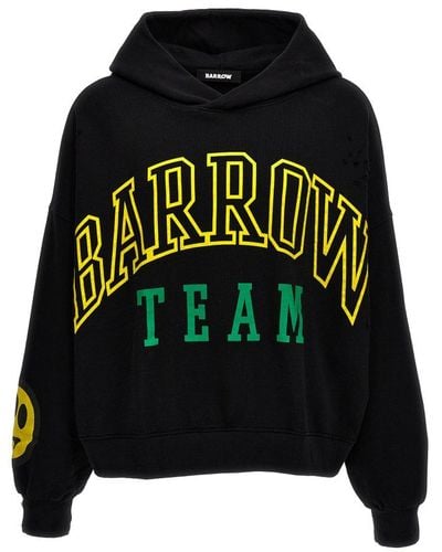 Barrow Logo Printed Oversized Hoodie - Black