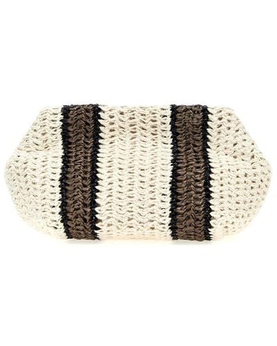 Brunello Cucinelli Striped Knit Shoulder Bag - Metallic
