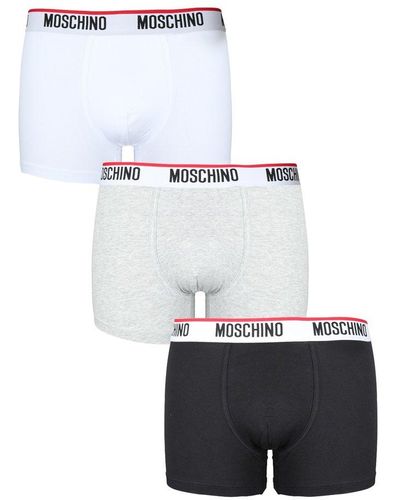 Moschino Logo Band Three-pack Boxers - White