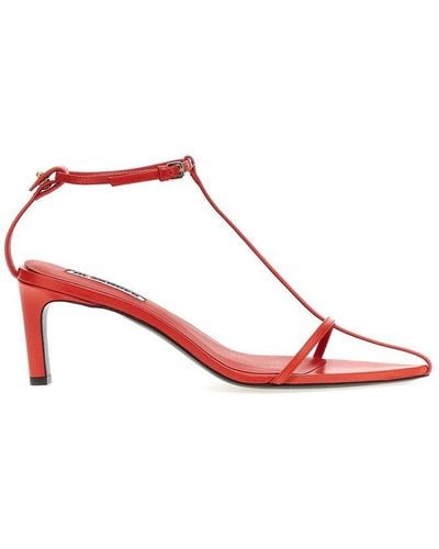 Jil Sander Open Pointed-toe High Stiletto Heel Sandals - Red