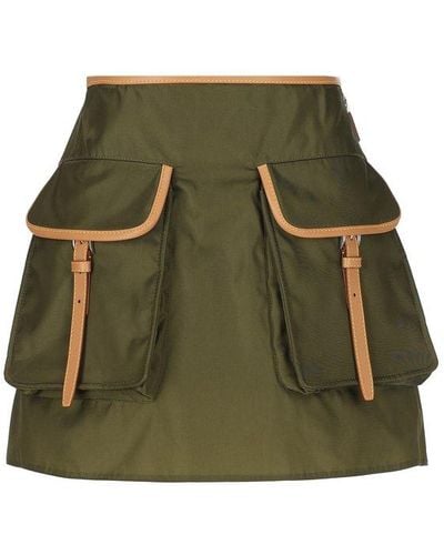 Prada Pocket-detailed Zipped Skirt - Green