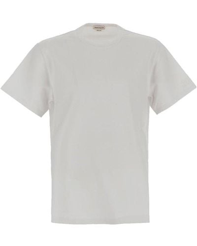 Alexander McQueen Logo Embroidered Crewneck T-shirt - White