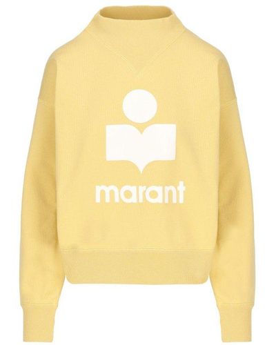 Isabel Marant Logo Printed Crewneck Sweatshirt - Yellow
