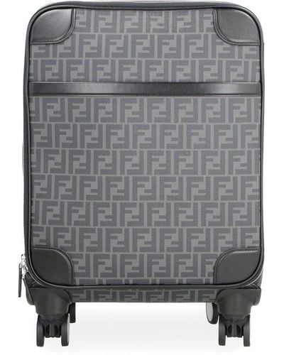 Fendi Suitcase In Spreadable Fabric - Grey